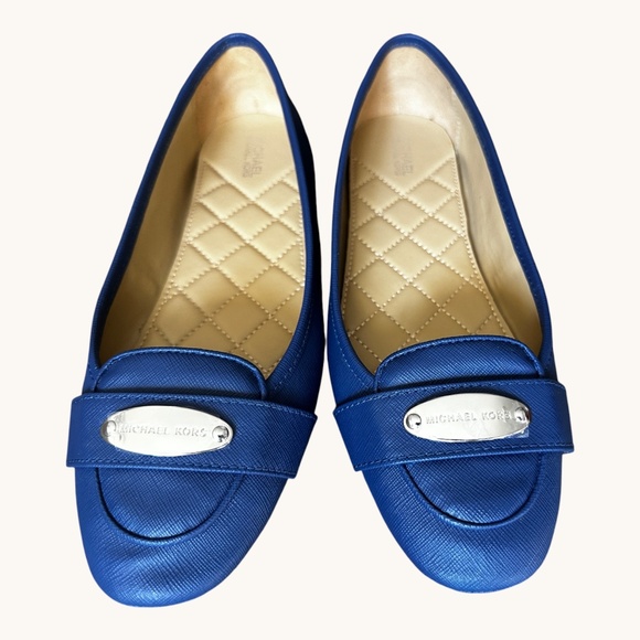 Michael Kors MK Plate Moccasin Flat Shoes Cobalt Blue Womens US Size 8.5M - Picture 1 of 6